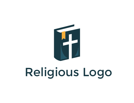 cross and bible with bookmark logo
