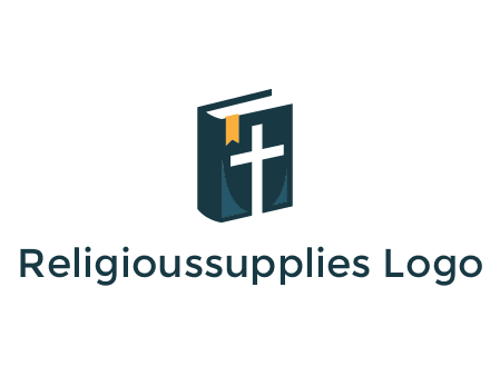 cross and bible with bookmark logo