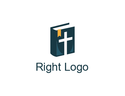 cross and bible with bookmark logo