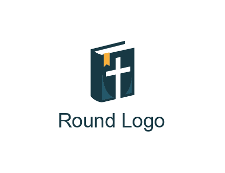 cross and bible with bookmark logo