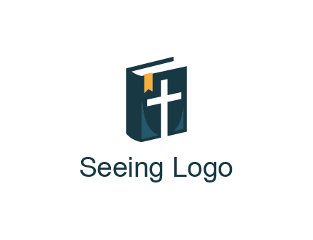 cross and bible with bookmark logo