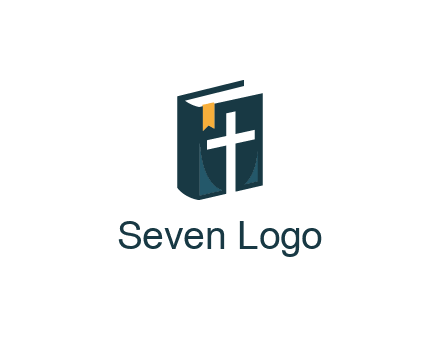 cross and bible with bookmark logo