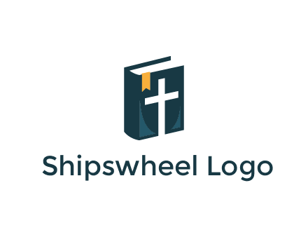 cross and bible with bookmark logo
