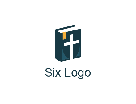cross and bible with bookmark logo