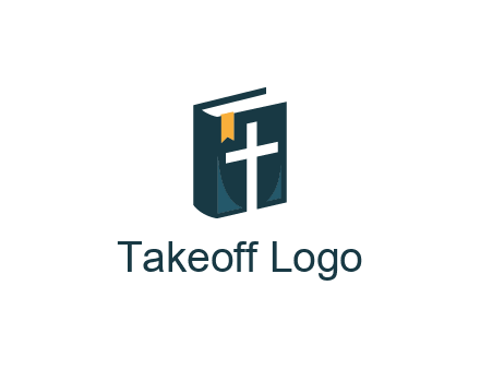 cross and bible with bookmark logo