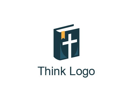 cross and bible with bookmark logo