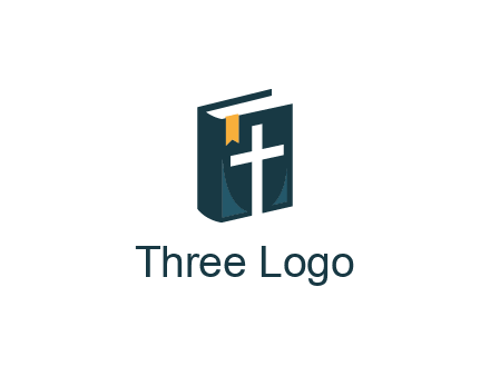 cross and bible with bookmark logo