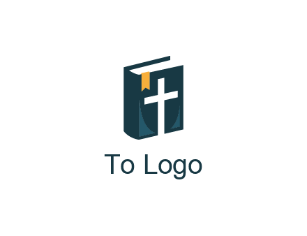 cross and bible with bookmark logo
