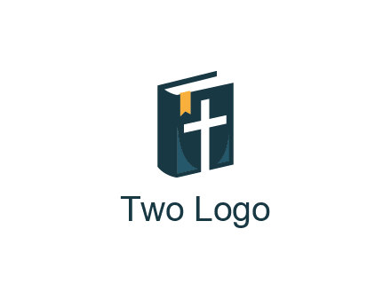 cross and bible with bookmark logo