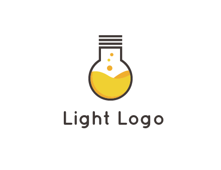 chemical flask and bulb Logo