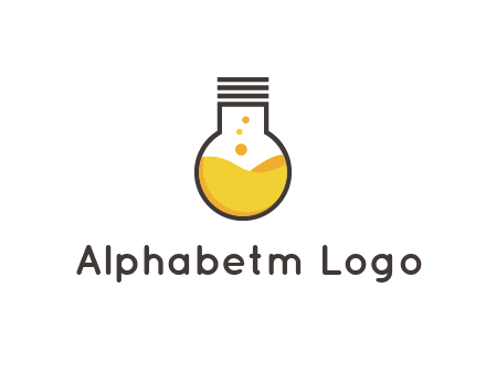 chemical flask and bulb Logo