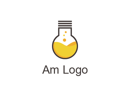 chemical flask and bulb Logo