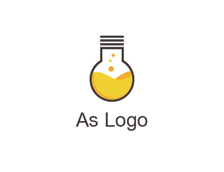 chemical flask and bulb Logo