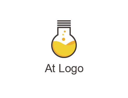 chemical flask and bulb Logo