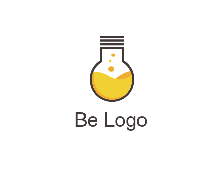 chemical flask and bulb Logo