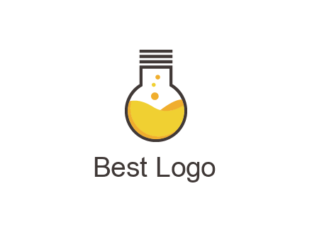 chemical flask and bulb Logo