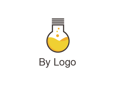 chemical flask and bulb Logo