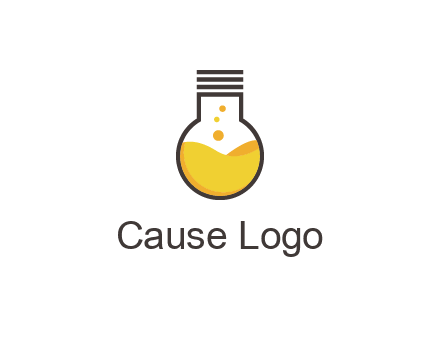 chemical flask and bulb Logo