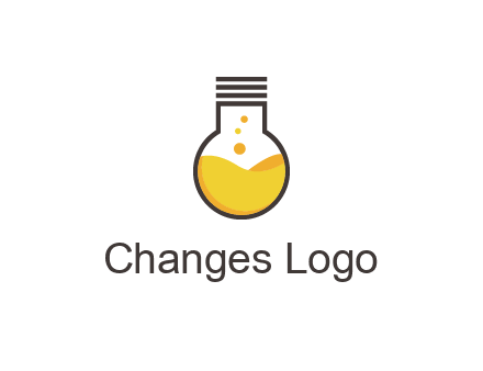 chemical flask and bulb Logo