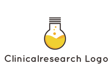 chemical flask and bulb Logo