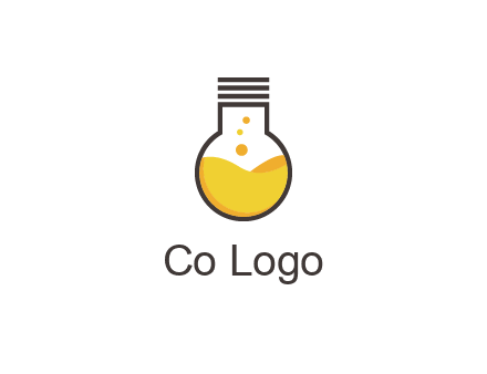 chemical flask and bulb Logo