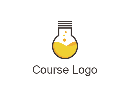chemical flask and bulb Logo