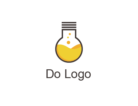 chemical flask and bulb Logo