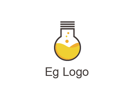 chemical flask and bulb Logo