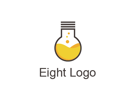chemical flask and bulb Logo