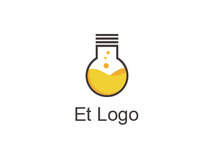 chemical flask and bulb Logo