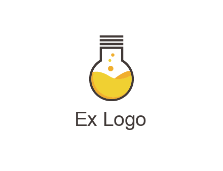chemical flask and bulb Logo