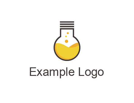 chemical flask and bulb Logo