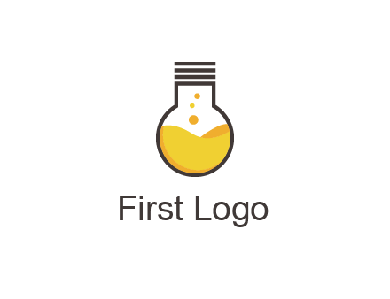chemical flask and bulb Logo