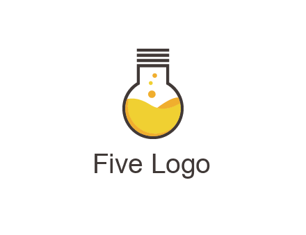 chemical flask and bulb Logo