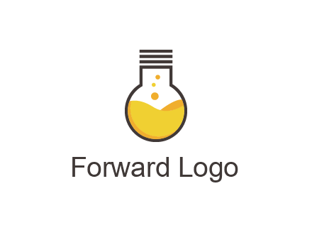 chemical flask and bulb Logo