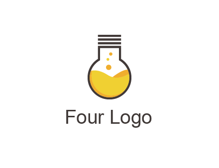 chemical flask and bulb Logo