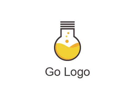 chemical flask and bulb Logo