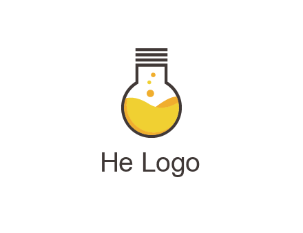 chemical flask and bulb Logo