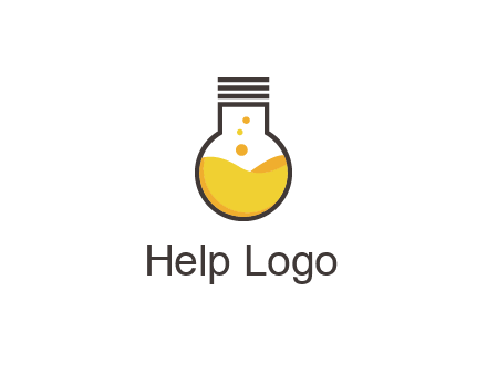 chemical flask and bulb Logo