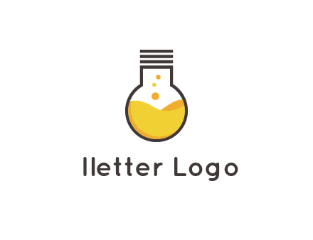 chemical flask and bulb Logo
