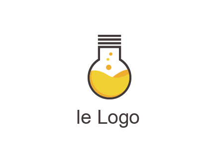 chemical flask and bulb Logo