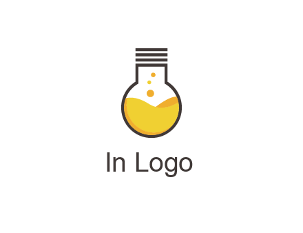 chemical flask and bulb Logo