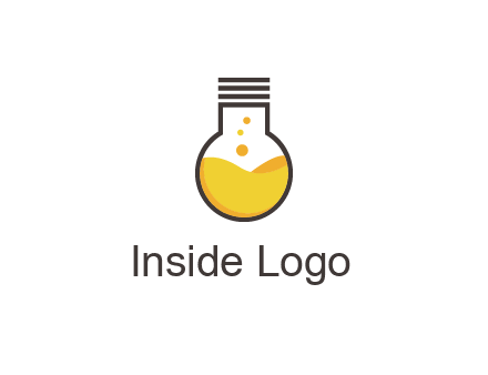 chemical flask and bulb Logo