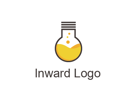chemical flask and bulb Logo