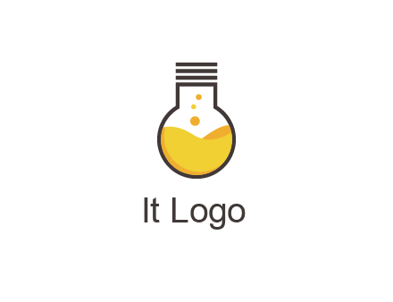 chemical flask and bulb Logo