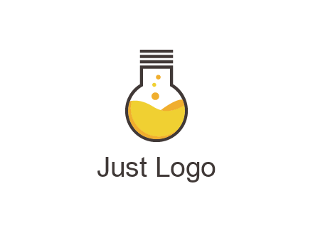 chemical flask and bulb Logo