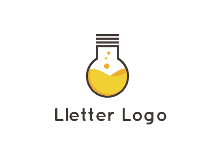 chemical flask and bulb Logo