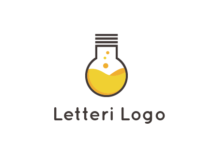 chemical flask and bulb Logo