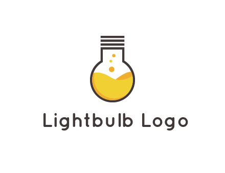 chemical flask and bulb Logo