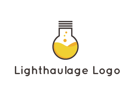 chemical flask and bulb Logo